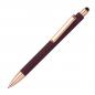 Preview: 10 Touchpen-Kugelschreiber aus Metall / gummiert / Farbe: roségold-bordeaux
