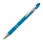 Preview: 10 Touchpen Kugelschreiber aus Metall / mit Muster / Farbe: hellblau