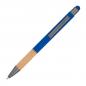 Preview: 10 Touchpen Kugelschreiber mit Griffzone aus Bambus / Farbe: blau