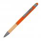 Preview: 10 Touchpen Kugelschreiber mit Griffzone aus Bambus / Farbe: orange