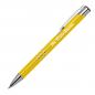 Preview: 100 Kugelschreiber aus Metall mit Namensgravur - lackiert - gelb (matt)