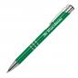 Preview: 100 Kugelschreiber aus Metall mit Namensgravur - lackiert - grün (matt)