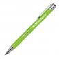 Preview: 100 Kugelschreiber aus Metall mit Namensgravur - lackiert - hellgrün (matt)