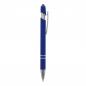 Preview: 10x Touchpen Kugelschreiber mit Gravur / aus Metall / Soft-Touch / Farbe: blau