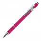 Preview: 10x Touchpen Kugelschreiber mit Gravur / aus Metall / Soft-Touch / Farbe: pink