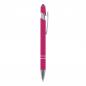 Preview: 10x Touchpen Kugelschreiber mit Namensgravur - aus Metall - Soft-Touch - pink