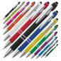 Preview: 14 Touchpen Kugelschreiber aus Metall / mit Muster / 14 Farben