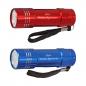 Preview: 2x LED Taschenlampe mit Gravur / aus Metall / Farbe: je 1x rot und blau