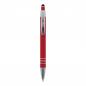 Preview: 5x Touchpen Kugelschreiber / aus Metall / mit Soft-Touch / Farbe: rot