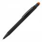 Preview: 5x Touchpen Kugelschreiber mit Namensgravur - aus Metall - Stylusfarbe: orange