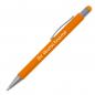 Preview: Touchpen Kugelschreiber mit Gravur / aus Metall / Farbe: orange