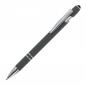 Preview: Touchpen Kugelschreiber mit Gravur / aus Metall / Soft-Touch / Farbe: grau