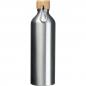 Preview: Trinkflasche aus recyceltem Aluminium mit Karabiner / 750 ml / Farbe: silbergrau