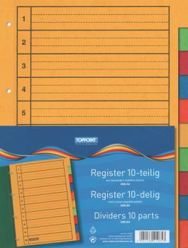 10 (10x 10tlg.) Ordner Register 10tlg. besonders stabiler Karton