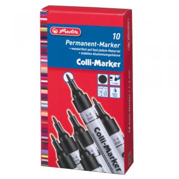 10 Herlitz Permanentmarker "Colli Marker" / 1-4mm / rund / Farbe: schwarz