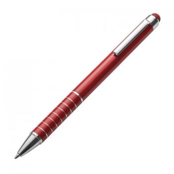 10 Touchpen Kugelschreiber / aus Metall / Farbe: rot