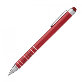 10 Touchpen Kugelschreiber / aus Metall / Farbe: rot