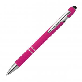 10 Touchpen Kugelschreiber aus Metall / mit Muster / Farbe: pink