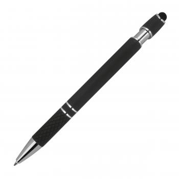 10 Touchpen Kugelschreiber aus Metall / mit Muster / Farbe: schwarz