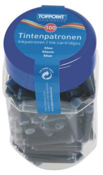 100 Füllerpatronen Patronen für Füller blau