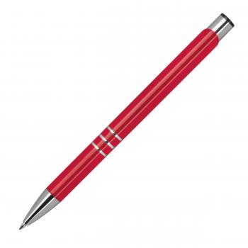 100 Kugelschreiber aus Metall mit Namensgravur - lackiert - rot (matt)