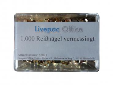 1000 Reissnägel / Reißbrettstifte / Reißzwecken / Heftzwecken / vermessingt