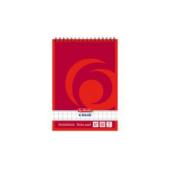 10x Herlitz Spiral-Notizblock / Schreibblock / DIN A7 / kariert