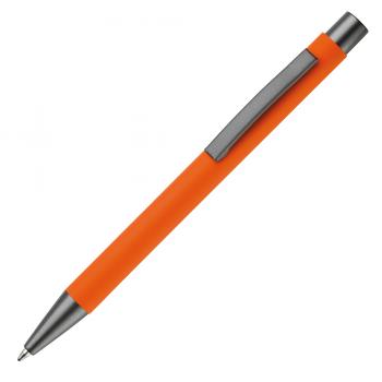 10x Kugelschreiber / aus Metall / mit Soft-Touch / Farbe: orange