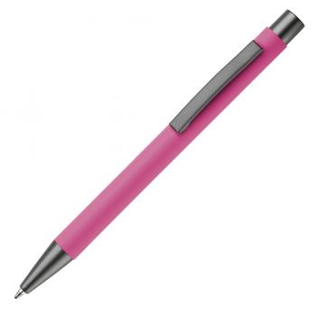 10x Kugelschreiber / aus Metall / mit Soft-Touch / Farbe: pink