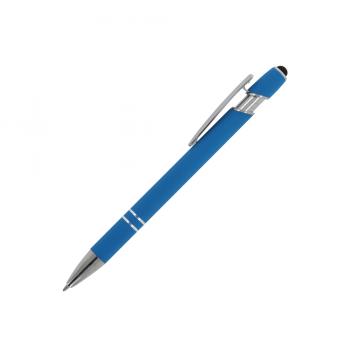 10x Touchpen Kugelschreiber / aus Metall / Soft-Touch / Farbe: hellblau