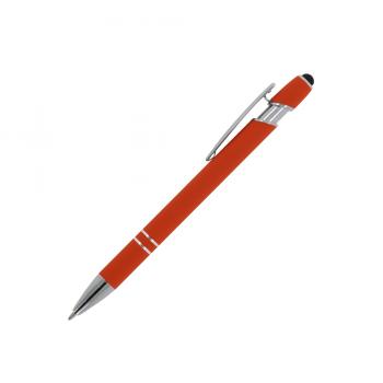 10x Touchpen Kugelschreiber / aus Metall / Soft-Touch / Farbe: orange