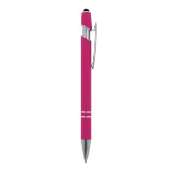 10x Touchpen Kugelschreiber / aus Metall / Soft-Touch / Farbe: pink