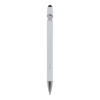 10x Touchpen Kugelschreiber / aus Metall / Soft-Touch / Farbe: weiß