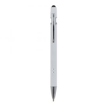 10x Touchpen Kugelschreiber / aus Metall / Soft-Touch / Farbe: weiß