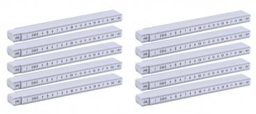 10x Zollstock / Gliedermaßstab / 2m / aus Kunststoff
