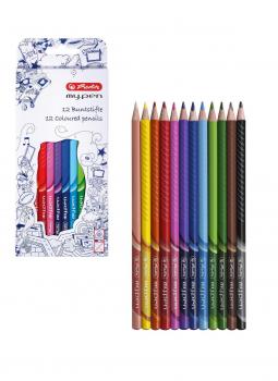 12 Herlitz Dreikant-Buntstifte "my.pen"