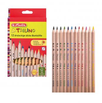 12 Herlitz Jumbo Dreikant-Buntstifte "Trillino"