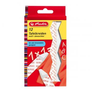 12 Herlitz Tafelkreiden / quadratisch / Farbe: weiß