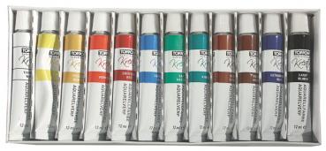 12 Tuben Aquarellfarbe 12 verschiedene Farben je 12ml