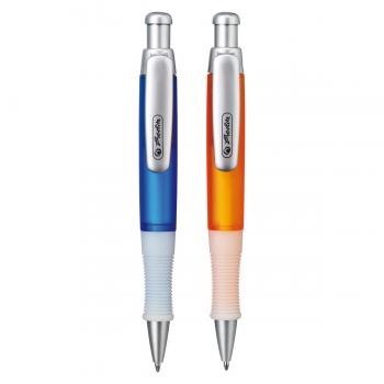 2 Herlitz Kugelschreiber "Grip" / je 1x orange und blau