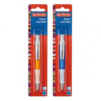 2 Herlitz Kugelschreiber "Grip" / je 1x orange und blau