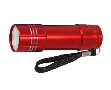 2x LED Taschenlampe / aus Metall / Farbe: je 1x rot und blau