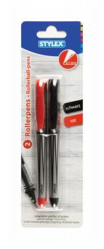 2x Rollerpen / Tintenroller / Farbe: je 1x schwarz + rot