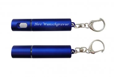 2x Taschenlampe mit Gravur / aus Metall / Farbe: je 1x blau + schwarz