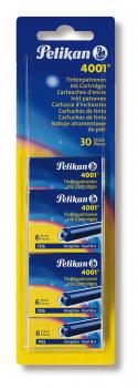 30 Pelikan Tintenpatronen 4001® / Füllerpatronen / Farbe: königsblau