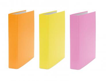 3x Ringbuch / DIN A5 / 2-Ring Ordner / Farbe: je 1x orange, gelb und pink