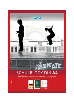 3x Schulblock / DIN A4 / gelocht / 50 Blatt / je 1x liniert, kariert und blanko