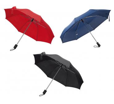 3x Taschen-Regenschirm / mit Schutzhülle / Farbe: je 1x schwarz, dunkelblau, rot