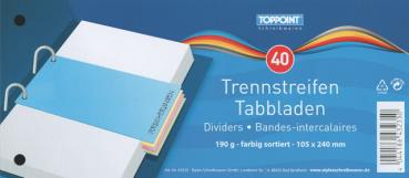 40 Trennstreifen 190g je 10x rot blau gelb grün