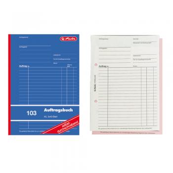 4x Herlitz Auftragsbuch 103 / A5 / 3x 40 Blatt / selbstdurchschreibend